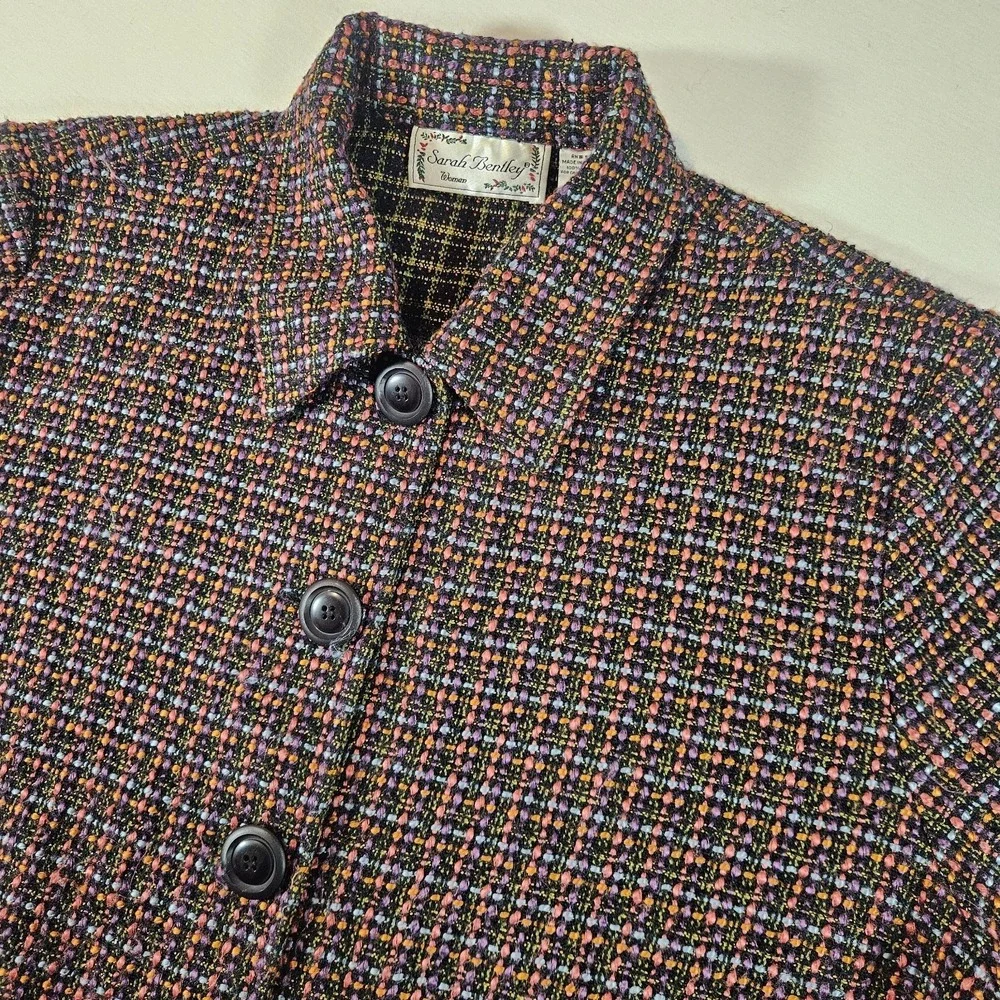 Vintage Sarah Bentley Blazer Jacket Women's Size 18W Boucle Acrylic Tweed‎